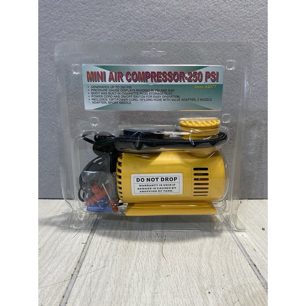 Central Pneumatic 250 PSI Mini Portable 12v Air Compressor Plug In Your Car